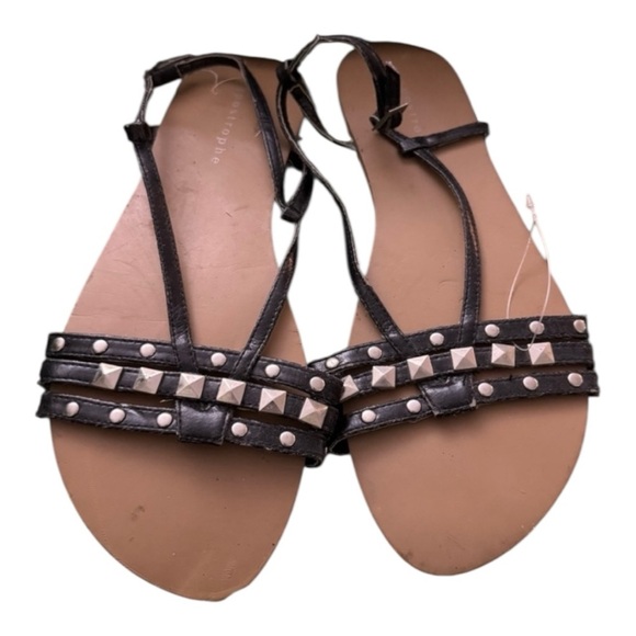 Apostrophe Black Sandals with Thin Straps and Studded Detail - Picture 5 of 7